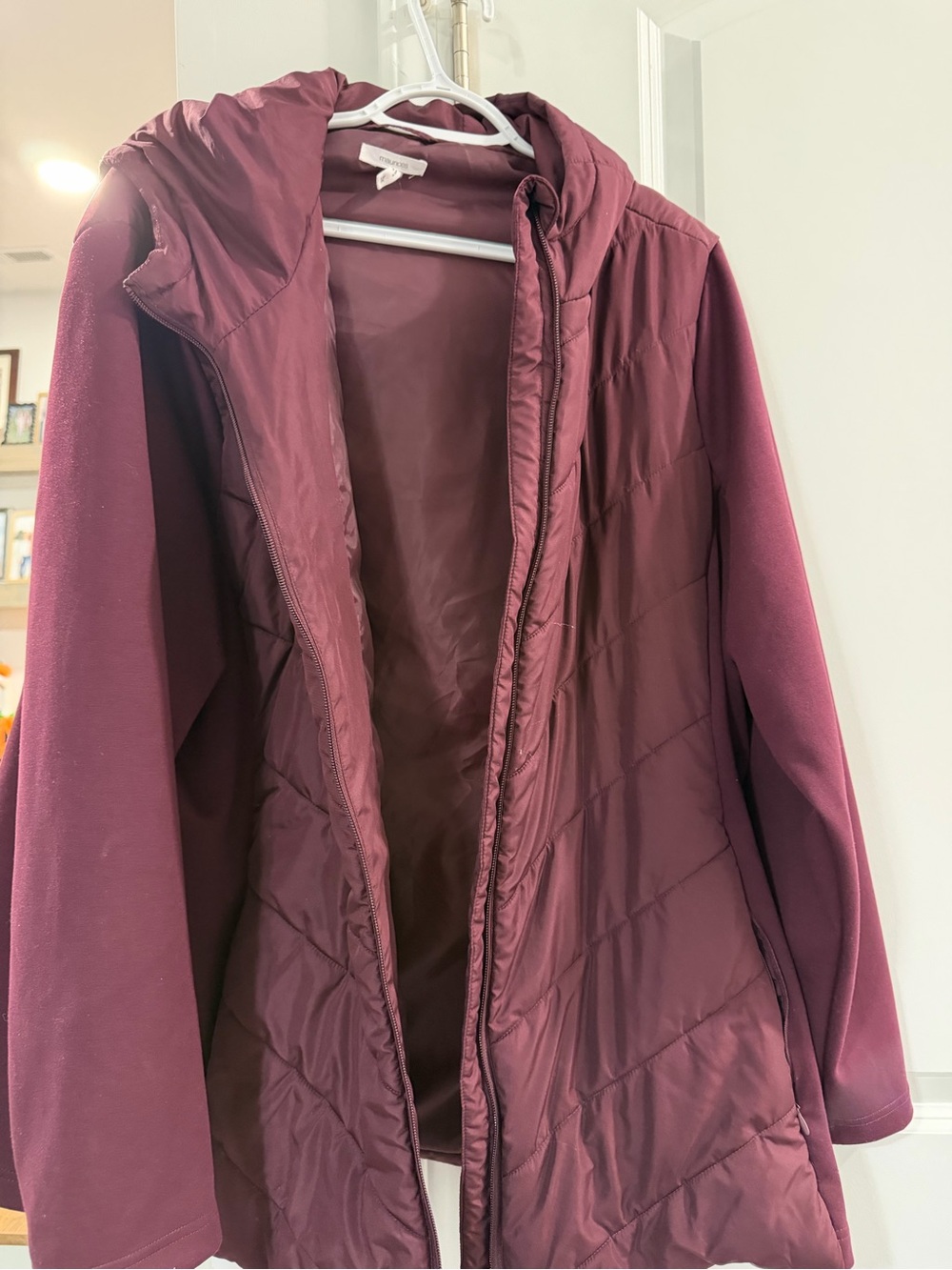 Maurices Women's Hooded Quilted Jacket in Wine